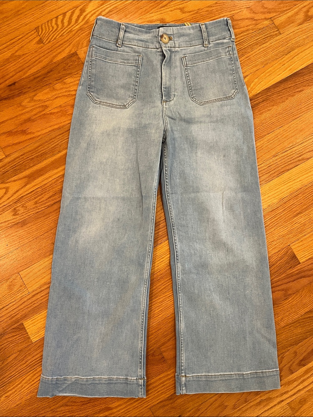 Maeve Anthropologie Colette 29 Light Wash Wide Leg Denim Pants